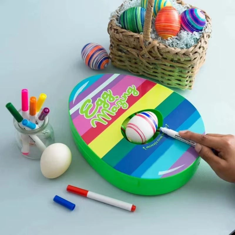 Easter Egg Decorating Kit – DIY Electric Rotating Machine with Lights, Music, and Painter Rabbit for Fun Egg Painting