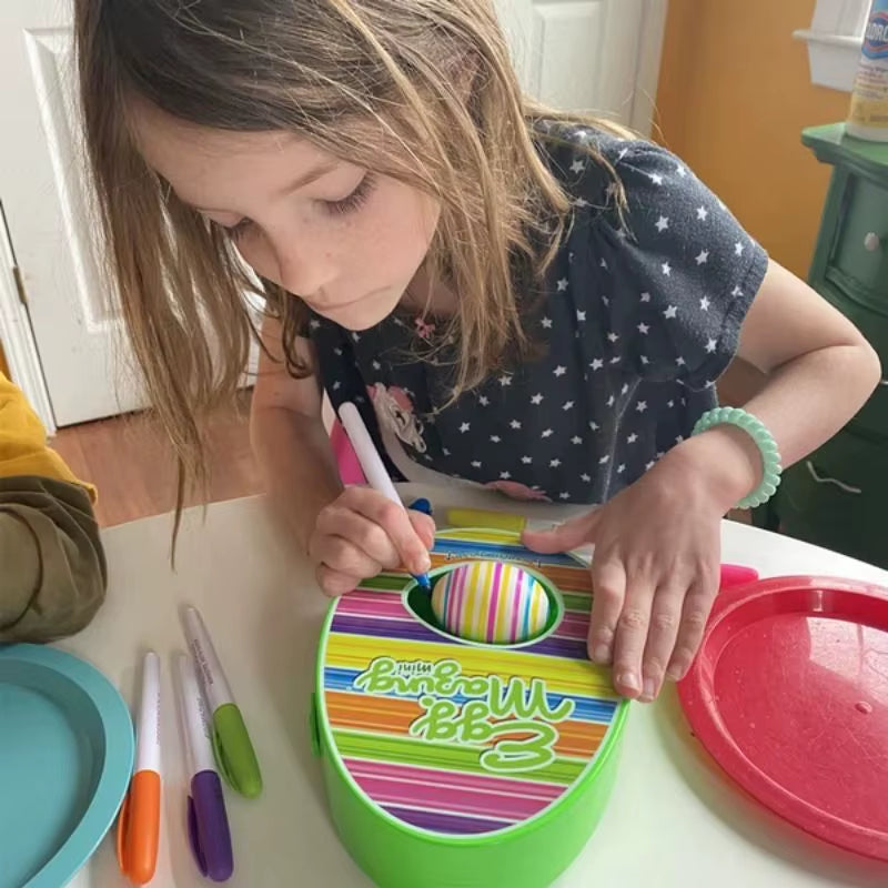 Easter Egg Decorating Kit – DIY Electric Rotating Machine with Lights, Music, and Painter Rabbit for Fun Egg Painting